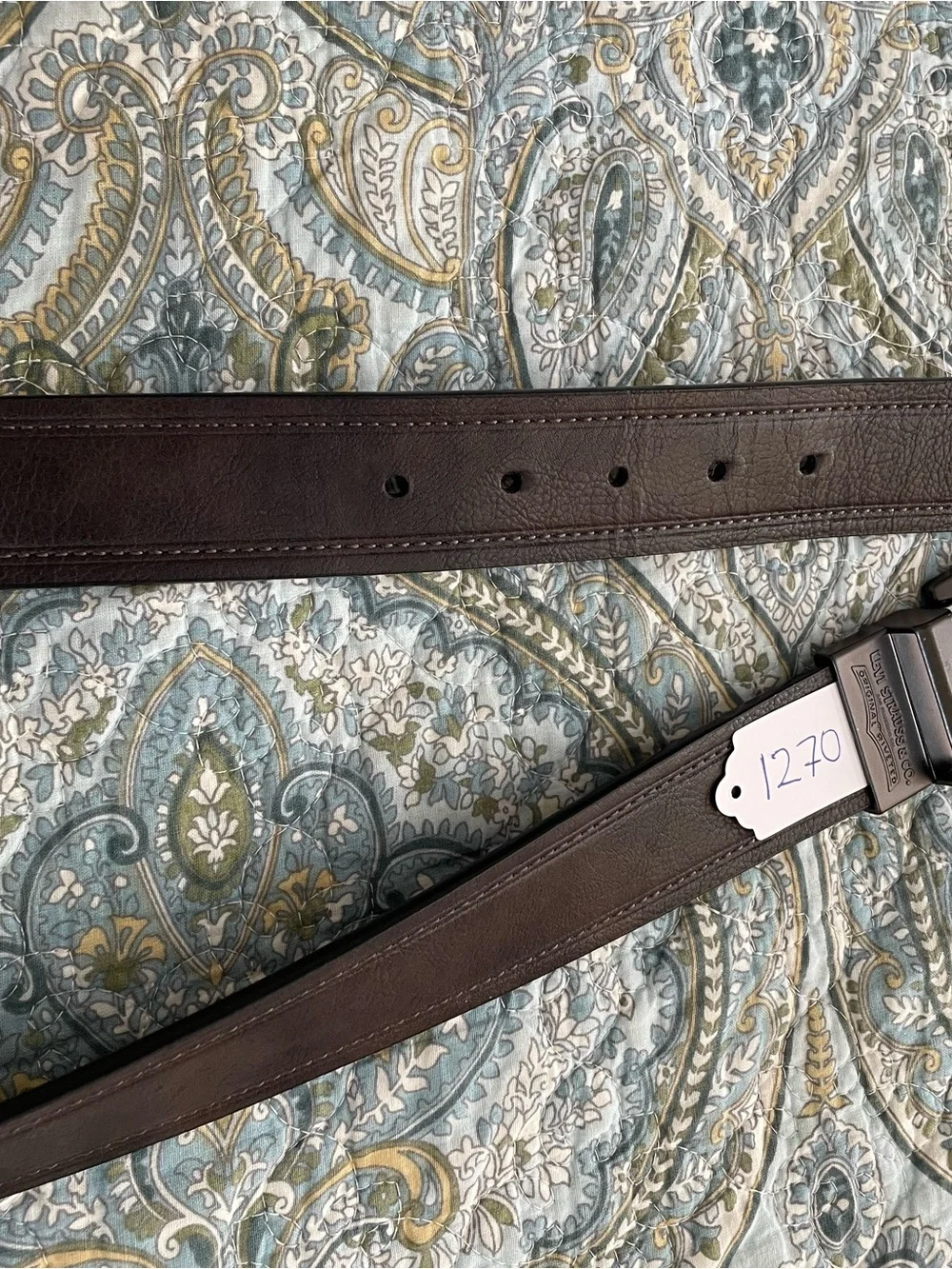 Levi’s Genuine Leather Belt 36/90 Brown Gunmetal Buckle Men’s Medium